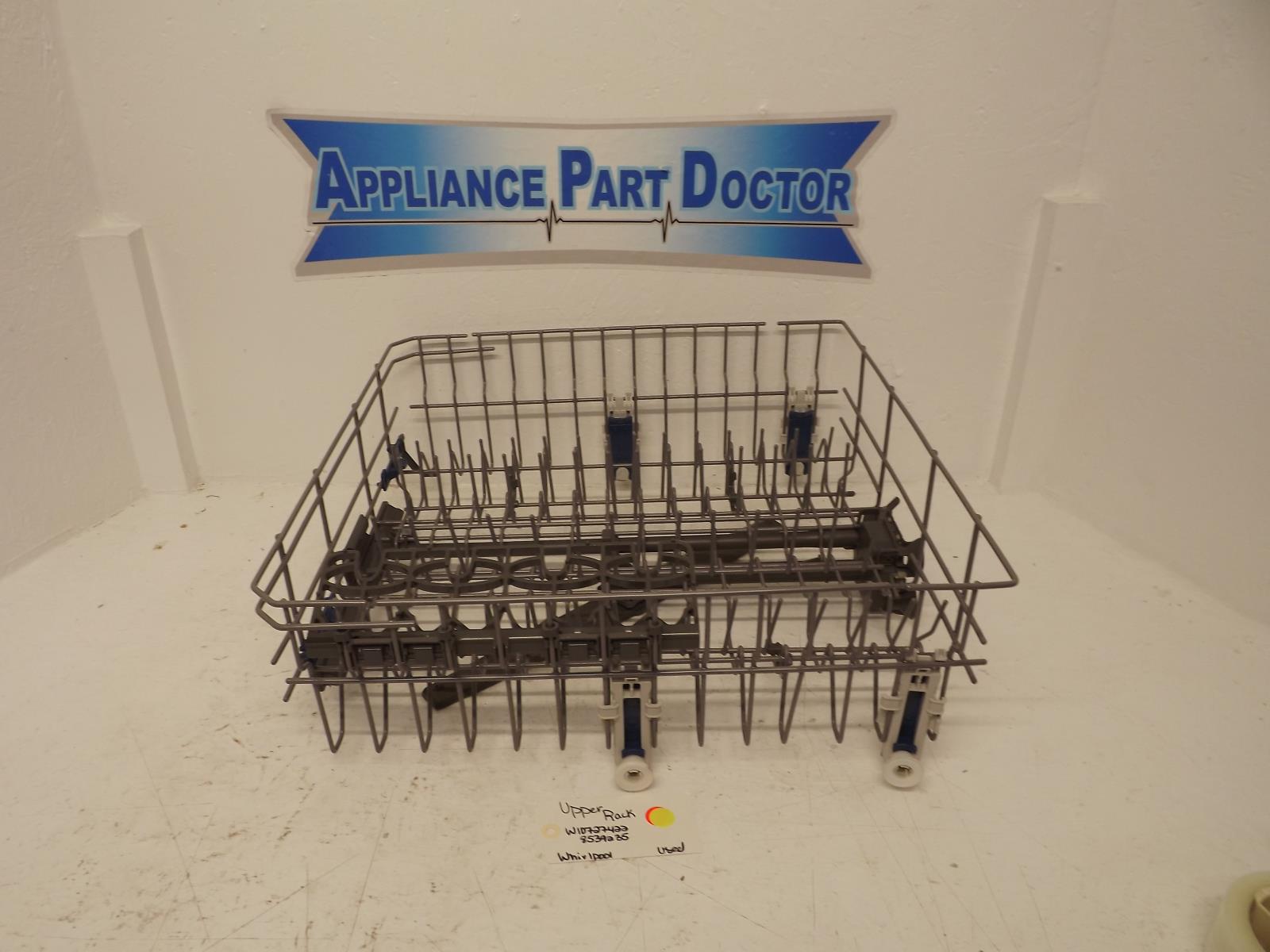 Whirlpool Dishwasher W10727422 8539235 Upper Rack Used Whirlpool Dishwasher W10727422 8539235 Upper Rack Used